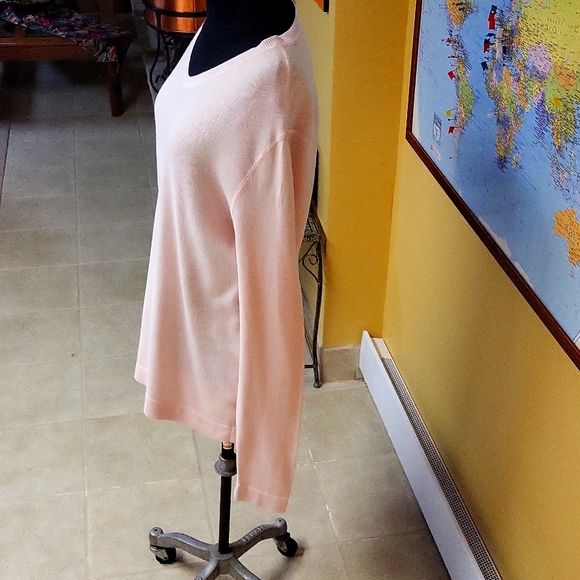 Banana Republic Man's Pink Long Sleeves 100% Cotton V-Neck Sweater- Size M - Picture 6 of 14